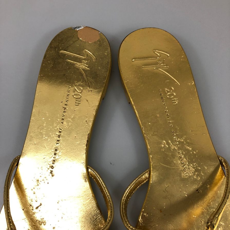 ジュゼッペザノッティ サンダル 20周年ジュエルエディション ゴールド レディース サイズ39 giuseppe zanotti 約25.5cm【AFC53】