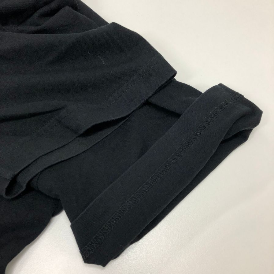 美品◆バレンシアガ Tシャツ コットン 613968  フロントロゴ ブラック サイズM BALENCIAGA 【AFB33】
