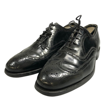 フローシャイム デザイナー コレクション ウィングチップ 青窓枠 ブラック メンズ サイズ7.5D FLORSHEIM ビジネスシューズ 約25.5cm【LA】【中古】