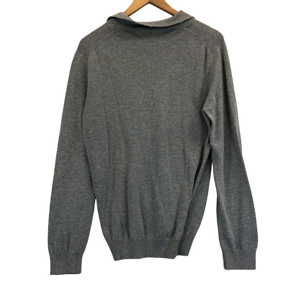 美品◆ザノーネ ニット 襟付き コットン メンズ グレー サイズ48 ZANONE 【AFB36】