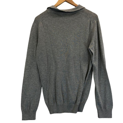 美品◆ザノーネ ニット 襟付き コットン メンズ グレー サイズ48 ZANONE 【AFB36】