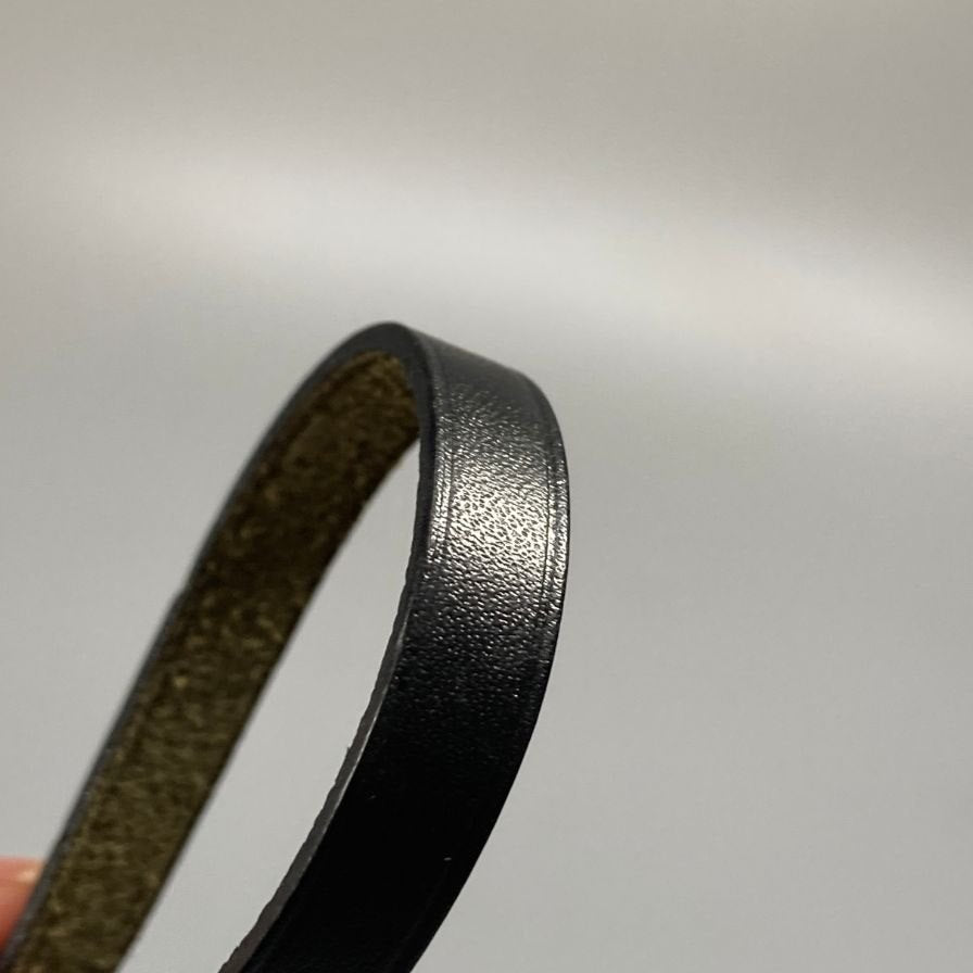エルメス ブレスレット アピ1 レザー ブラック シルバー金具 □E刻印 レディース HERMES【AFI9】【中古】