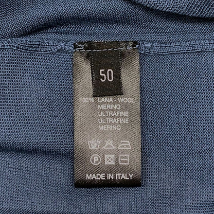 美品◆ロベルトコリーナ 長袖 カットソー ラナウール ネイビー メンズ 50サイズ Roberto Collina 【AFB23】