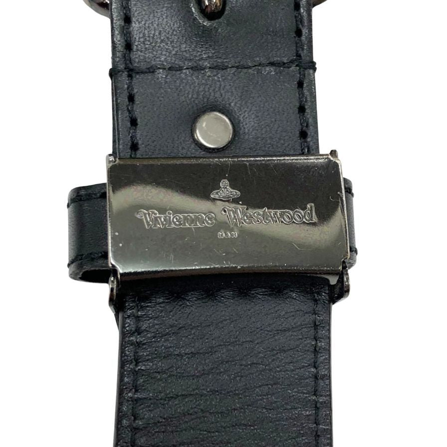 ヴィヴィアン ウエストウッド レザーベルト ホログラフィック加工 メンズ  グレー  Vivienne Westwood【AFI18】