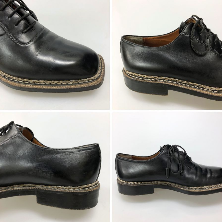 レクレルール ノルウィージャン プレーントゥー コードバン メンズ サイズ 8 ブラック LECLAIREUR 約26.5cm【AFC36】