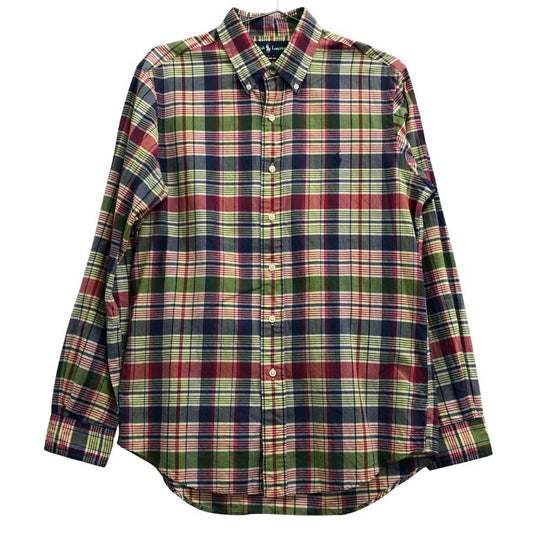 中古◆ラルフローレン ボタンダウンシャツ 90S オールド チェック メンズ サイズM Ralph Lauren 【AFB46】