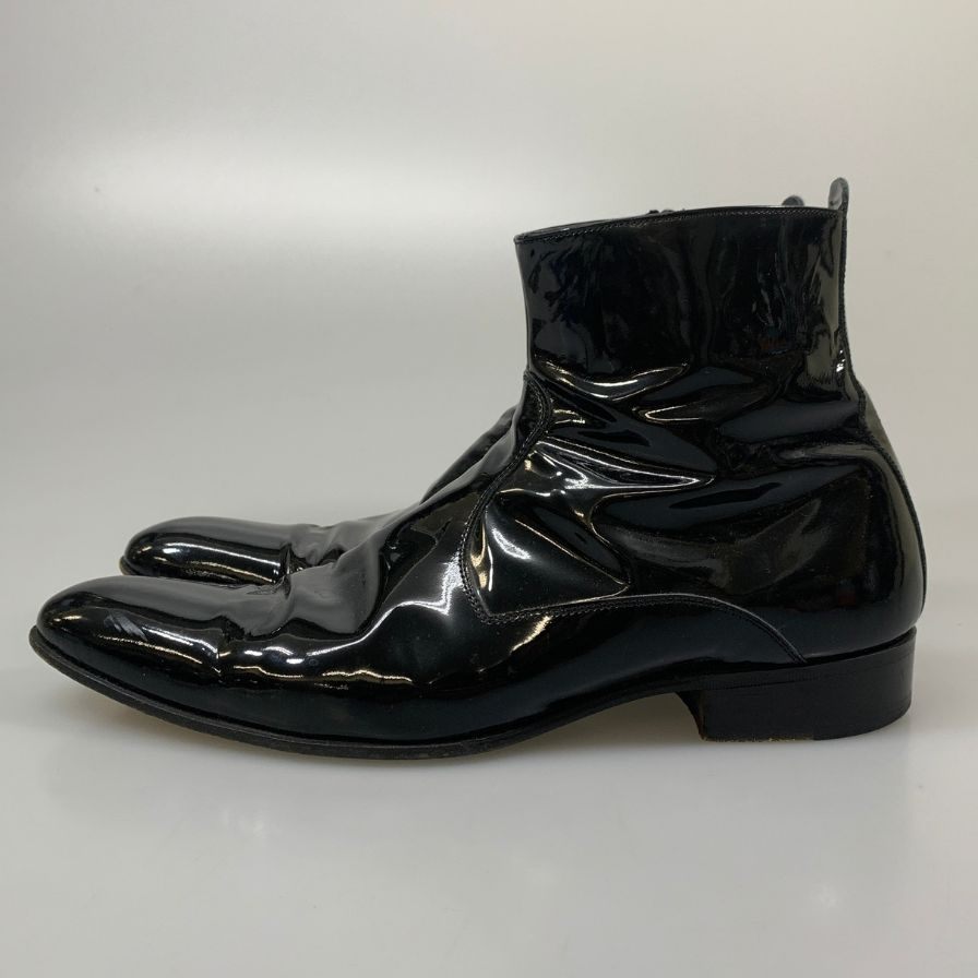 デザインワークス ジップブーツ エナメル ブラック サイズ7.5 DESIGN WORKS 約25.5cm【AFC4】