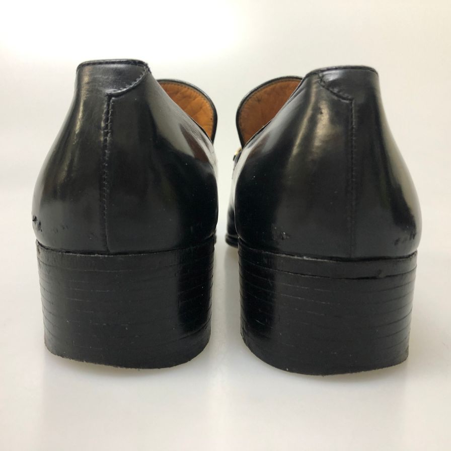 フィログラーナ レザーシューズ スリッポン プレーントゥ ブラック  サイズ5ハーフ メンズ filograna 約24.5cm【AFC36】