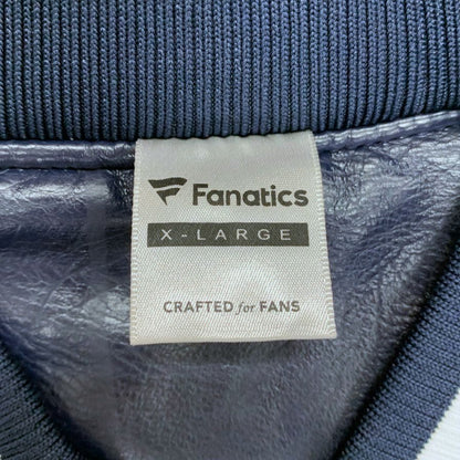 美品◆ファナティックス スタジャン レザー ジャンパー ニューヨーク ヤンキース PU 合皮 ネイビー メンズ サイズXL Fanatics MLB New York Yankees 【AFG1】