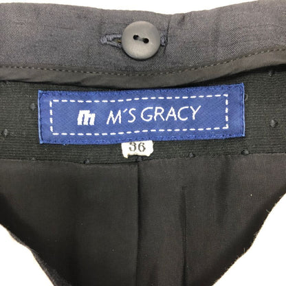 極美品◆エムズグレイシー ノースリーブワンピース 襟付き ブラック レディース サイズ36 M'S GRACY 【AFB37】