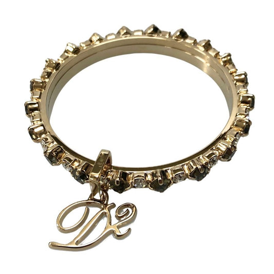 ディースクエアード ブレスレット 2連 ラインストーン ゴールド DSQUARED2【AFI11】【中古】