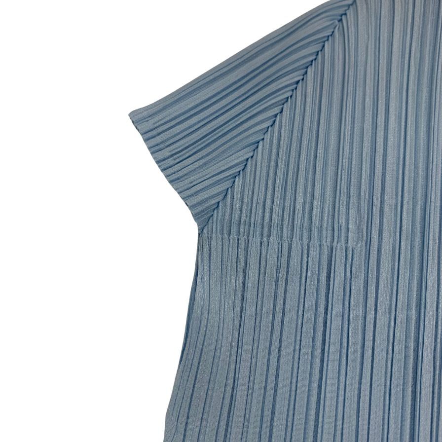 極美品◆イッセイミヤケ プリーツプリーズ ワンピース PP31JH166 ノースリーブ ブルー レディース サイズ3 ISSEY MIYAKE PLEATS PLEASE 【AFB16】