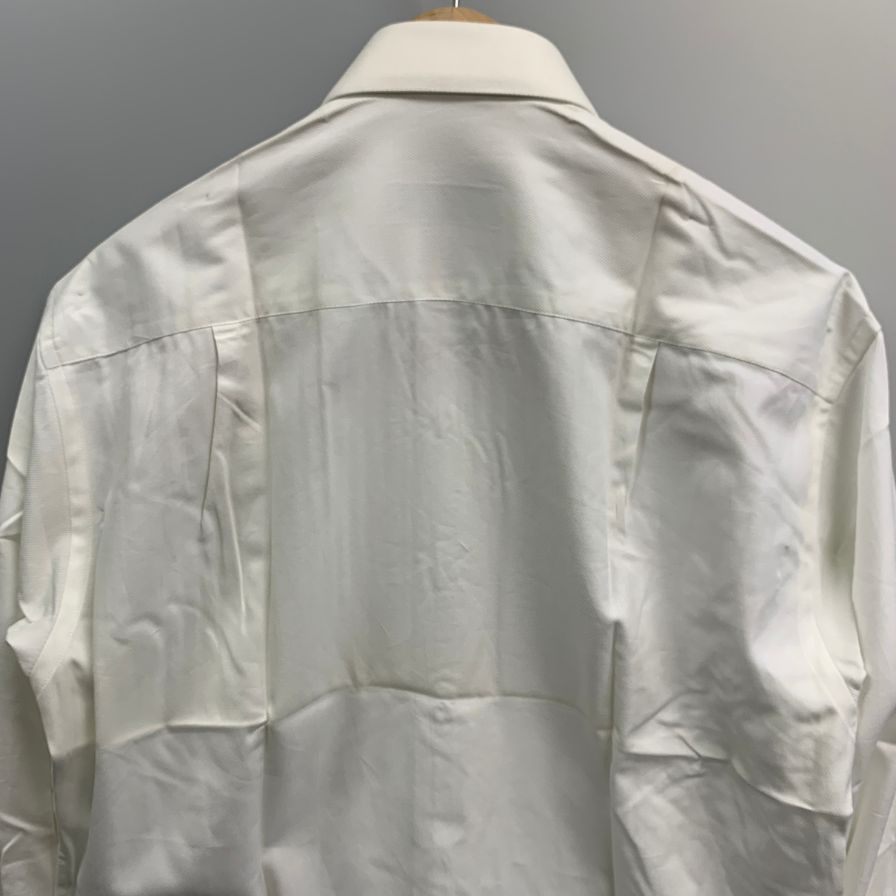 新品同様◆エルメネジルドゼニア 長袖ドレスシャツ カフス用 ホワイト サイズ39/15.5 Ermenegildo Zegna 【AFB2】