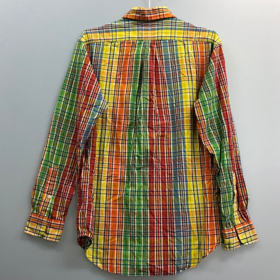 美品◆ラルフローレン ボタンダウンシャツ 90S オールド チェック メンズ サイズM Ralph Lauren 【AFB39】