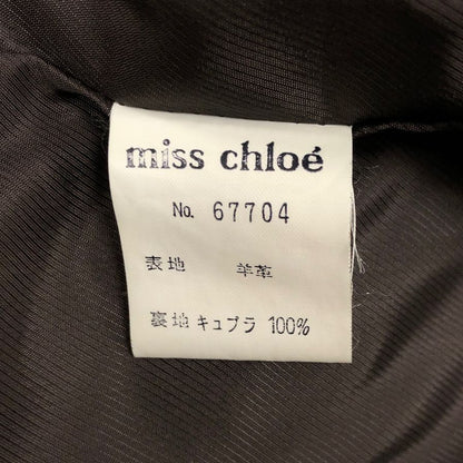 美品◆ミス クロエ テーラードジャケット 羊革 レザー ブラウン サイズ40 miss chloe 【AFA4】