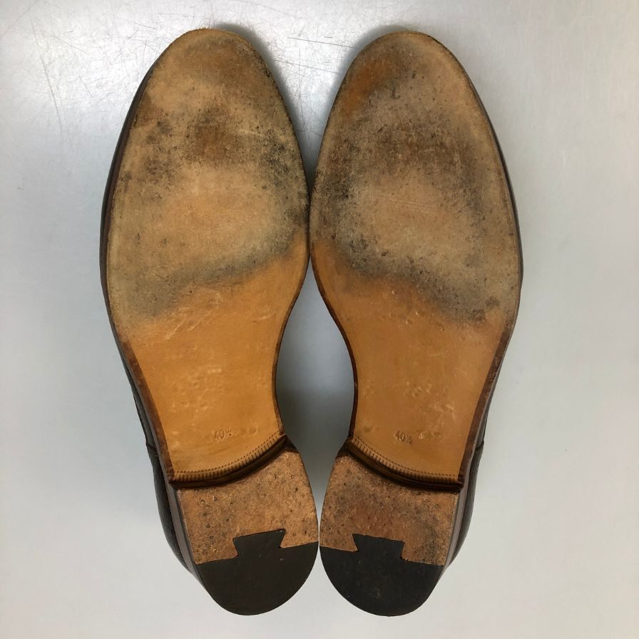 フラテッリジャコメッティ ローファー スリッポン シボレザー ブラウン サイズ40.5 F.LLI Giacometti 約25.5cm【AFC29】
