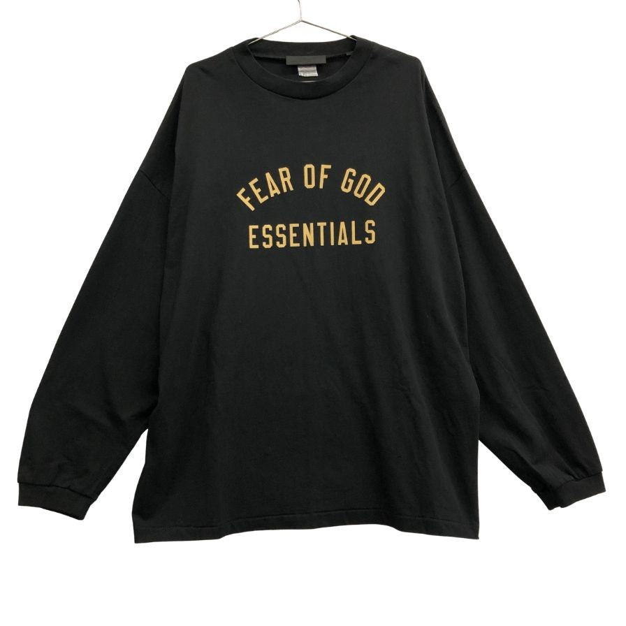 極美品◆フィア オブ ゴッド エッセンシャルズ ロゴプリント ロングスリーブTシャツ ブラック サイズXL 長袖 ロンT FEAR OF GOD ESSENTIALS 【AFB39】