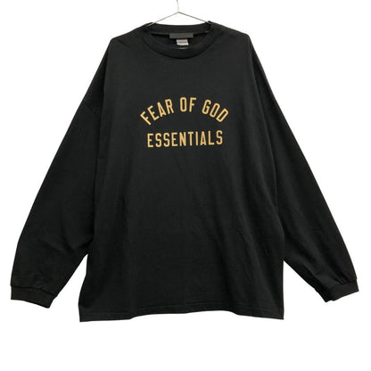 極美品◆フィア オブ ゴッド エッセンシャルズ ロゴプリント ロングスリーブTシャツ ブラック サイズXL 長袖 ロンT FEAR OF GOD ESSENTIALS 【AFB39】