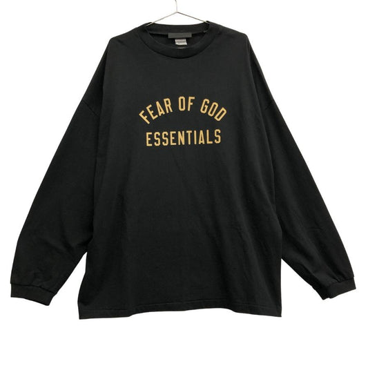 極美品◆フィア オブ ゴッド エッセンシャルズ ロゴプリント ロングスリーブTシャツ ブラック サイズXL 長袖 ロンT FEAR OF GOD ESSENTIALS 【AFB39】