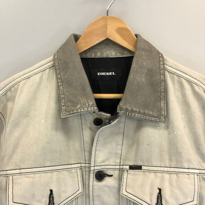 美品◆ディーゼル デニムジャケット スター D-ILLIE ペイント メンズ ホワイト Lサイズ DIESEL 【AFA16】