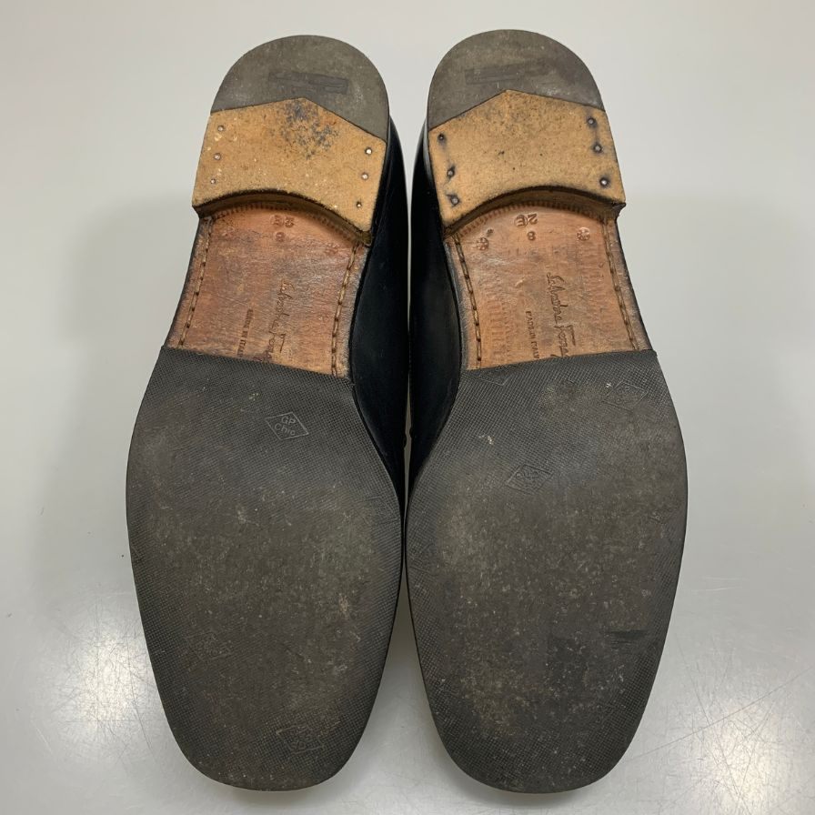 サルバトーレ フェラガモ ローファー 編み込 ローファー ブラック メンズ サイズ8 Salvatore Ferragamo 約26.0cm【AFC45】