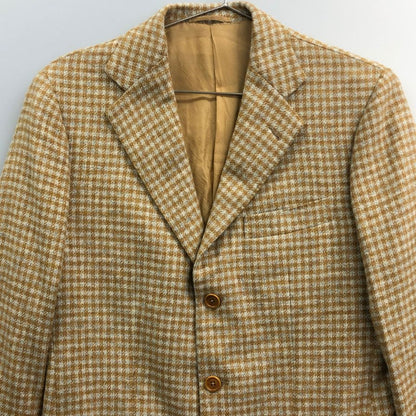 美品◆サルトリアカスタンジア ジャケット ウール チェック ライトブラウン サイズ46 Sartoria Castangia 【AFA16】