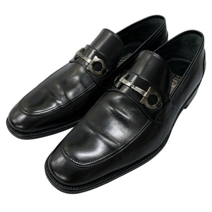 サルヴァトーレフェラガモ ローファー ガンチーニ ビット レザー ブラック メンズ サイズ7.5 Salvatore Ferragamo 約26.0cm【AFD5】