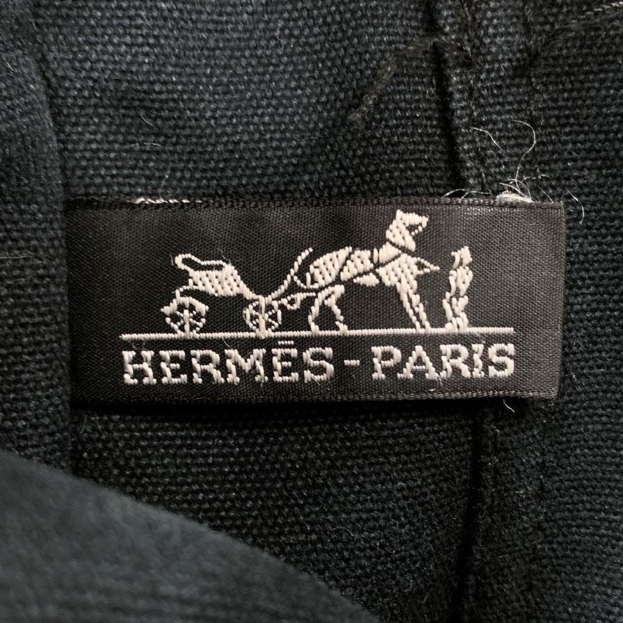 エルメス トートバッグ ブラック コットン フールトゥMM HERMES【AFE3】