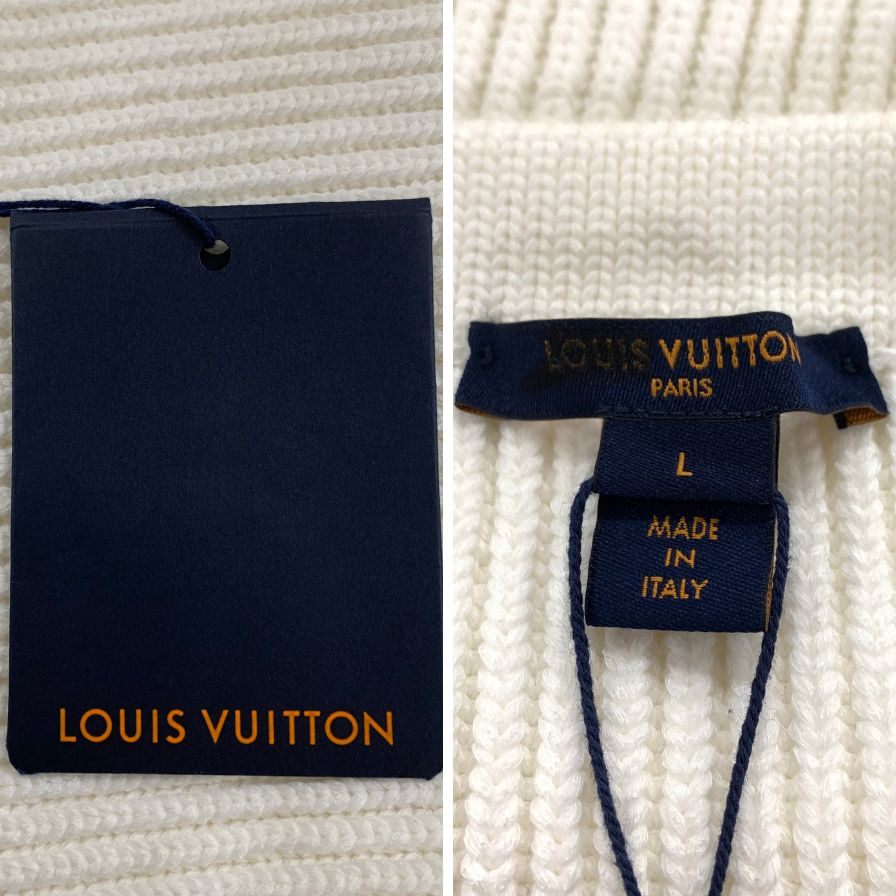 極美品◆ルイヴィトン ニット ノーティカルショルダー ホワイト レディース サイズL LOUIS VUITTON 【AFA13】