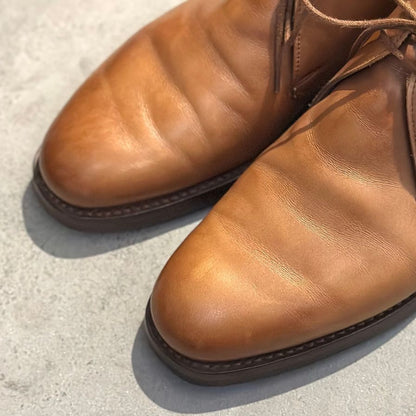 クロケット&ジョーンズ チャートシー チャッカブーツ カーフ ブラウン サイズUK7E CROCKETT&JONES ブーツ 約25.5cm【LA】【中古】