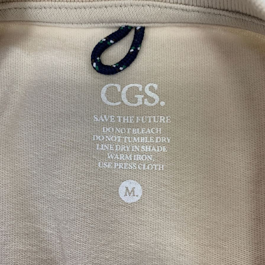 極美品◆カリフォルニア ジェネラル ストア CGS. 長袖Tシャツ ロゴ刺繍 ベージュ メンズ サイズM California General Store 【AFB47】