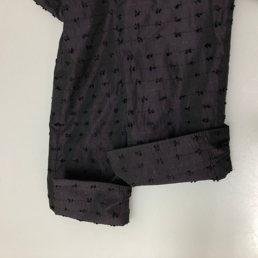 極美品◆エムズグレイシー 長袖ワンピース パールボタン ブラック レディース サイズ36 M'S GRACY 【AFB38】