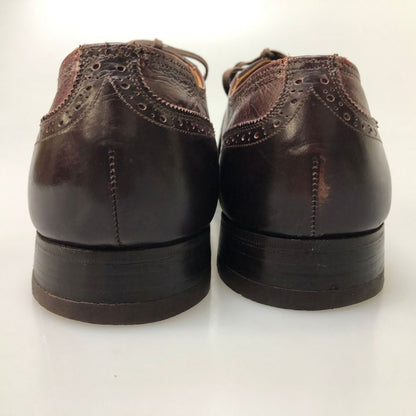 フローシャイム レザーシューズ メダリオン オーストリッチ コンビ ブラウン メンズ サイズ8 FLORSHEIM 約26.0cm【AFC32】