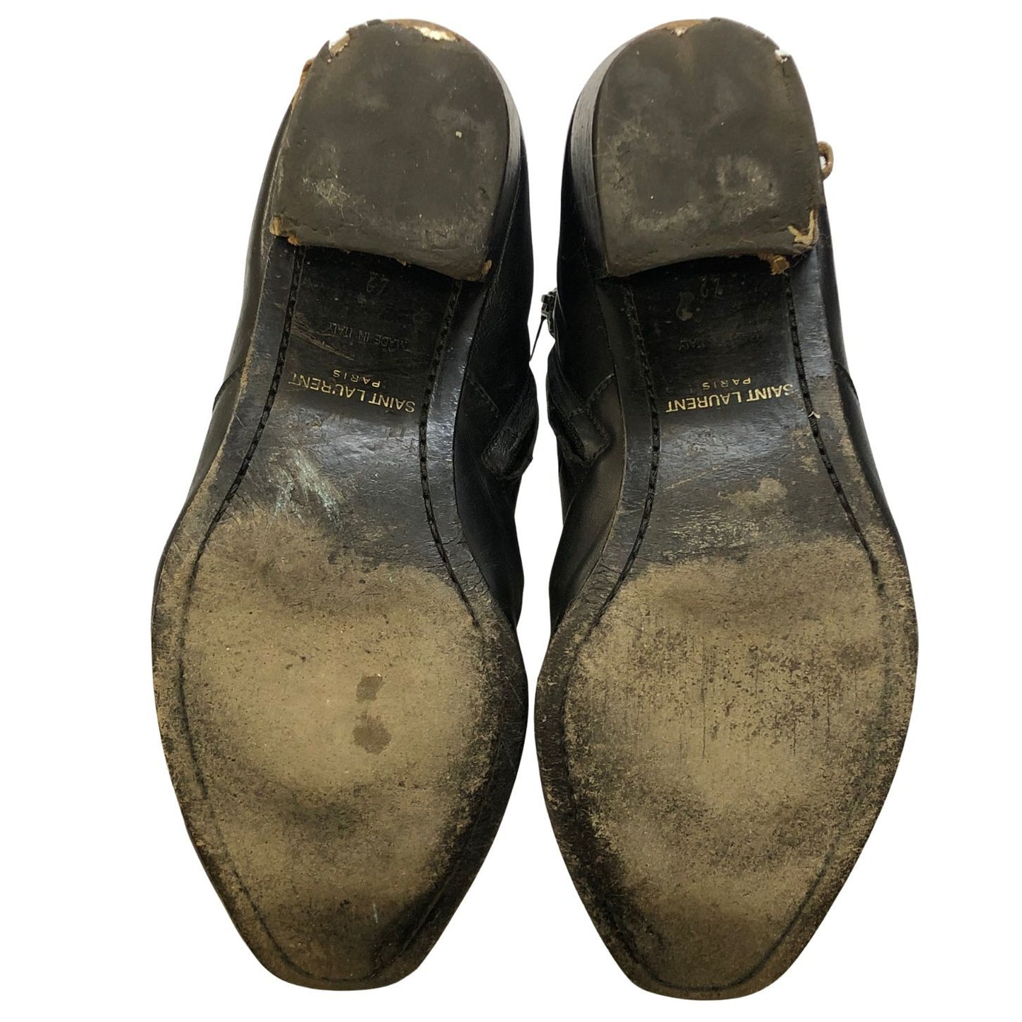 サンローラン パリ ショートブーツ ワイアット60 サイドジップ ブラック メンズ サイズ42 442258 SAINT LAURENT PARIS 約27.0cm【AFD15】