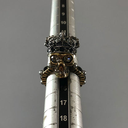 アレキサンダーマックイーン リング スカル デザイン ラインストーン ゴールド 15号 Alexander McQueen【AFI27】