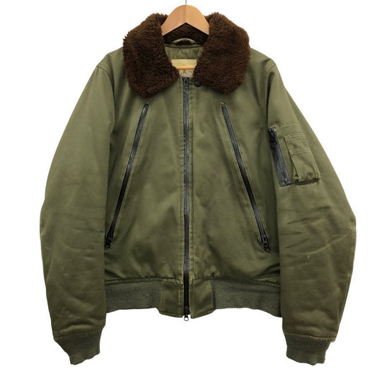 中古◆モニタリー アウター ミリタリージャケット B-15 キャンバス 止水ジップ メンズ サイズ42 カーキ系 monitaly 【AFA13】