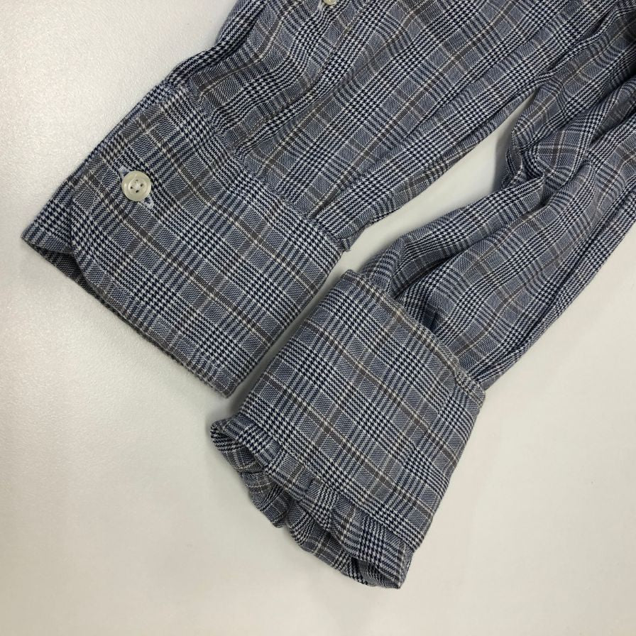 美品◆インディビジュアライズドシャツ 長袖シャツ ボタンダウン チェック グレー メンズ サイズ15-32 INDIVIDUALIZED SHIRTS 【AFB51】