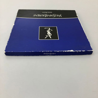 イヴ サンローラン ハンカチ2枚セット総柄 日本製 コットン100% ブラウン＆ブルー Yves Saint Laurent【AFI21】【中古】