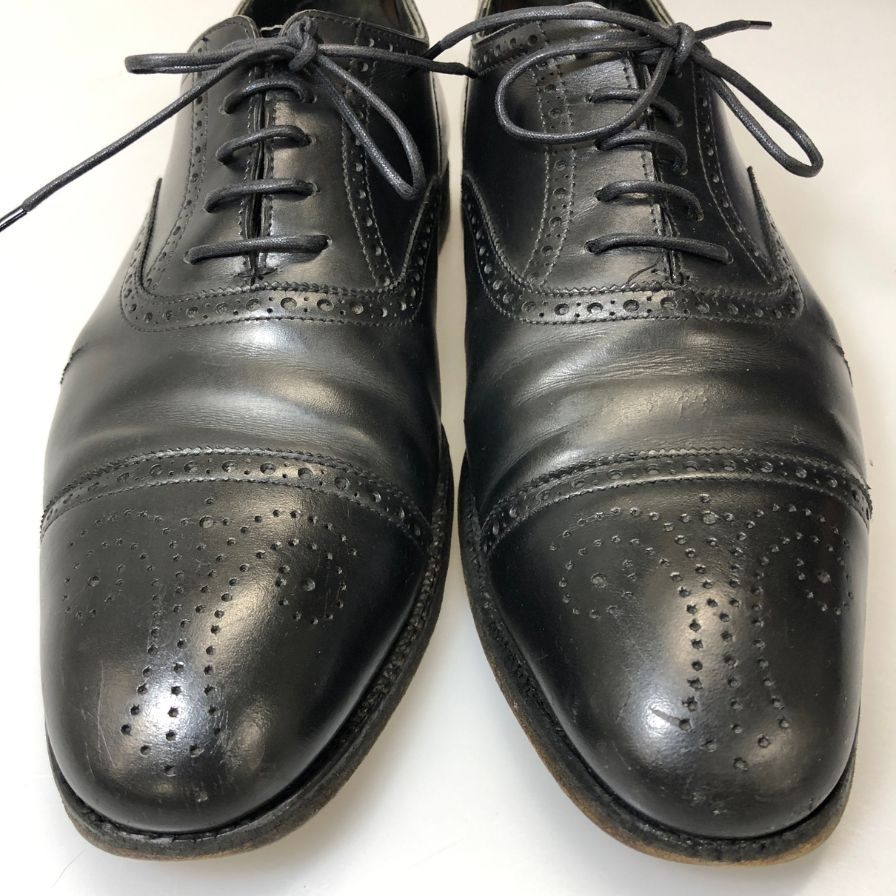 クロケット&ジョーンズ レザーシューズ セミブローグ ウェルベック  ブラック メンズ サイズUK5.5D Crockett&Jone 約24.0cm【AFD2】