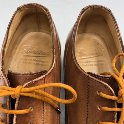 パラブーツ シャンボード レザーシューズ Uチップ 白ソール サイズUK7F ブラウン Paraboot 約25.5cm【AFD15】