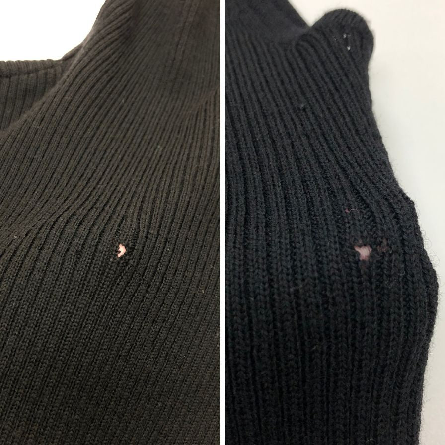美品◆フォクシー セットアップ カーディガン&ノースリーブ タートルネック ニットカットソー ストレッチ ウール100% 42サイズ ブラック 14597-AKF0108 FOXEY 【AFB33】