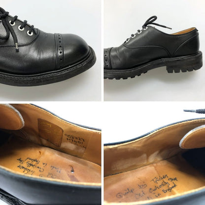 クイルプ トリッカーズ レザーシューズ M7401 オールドキュリオシティショップコラボ パンチドキャップトゥ メンズ ブラック サイズ7.5  QUILP by Tricker’ｓ ビジネスシューズ 約26.0cm【LA】【中古】