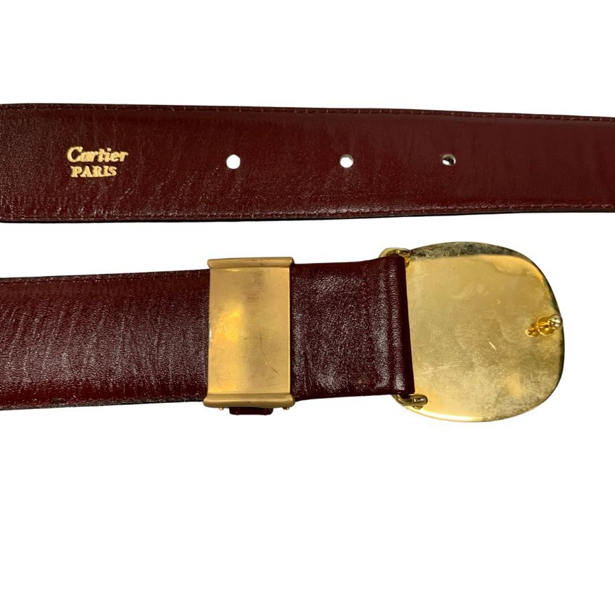 正規品 カルティエ Cartier ベルト マストライン オールレザー 茶 カルティエ レザーベルト マストライン ゴールド金具 ブラウン