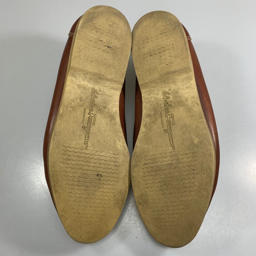 サルバトーレ フェラガモ ローファー ビットローファー ガンチーニ ブラウン メンズ サイズ7.5 Salvatore Ferragamo 約25.5cm【AFC6】
