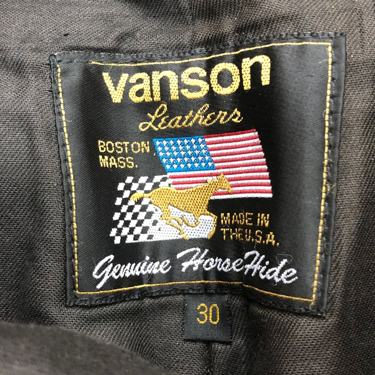 バンソン レザーパンツ ブーツカット ホースハイド MADE IN USA メンズ サイズ30 ブラック VANSON 【AFA21】