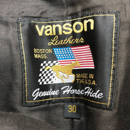 バンソン レザーパンツ ブーツカット ホースハイド MADE IN USA メンズ サイズ30 ブラック VANSON 【AFA21】