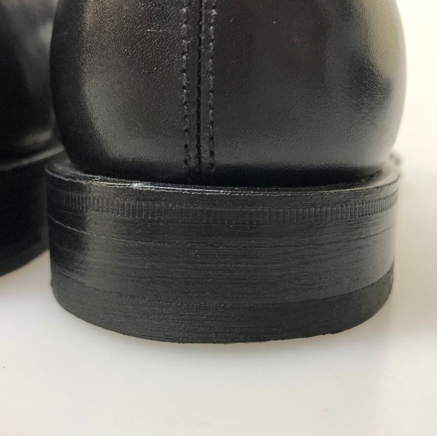 プラダ レザーシューズ プレーントゥ 本革 ブラック メンズ サイズ5.5 PRADA 約24.5cm【AFC30】