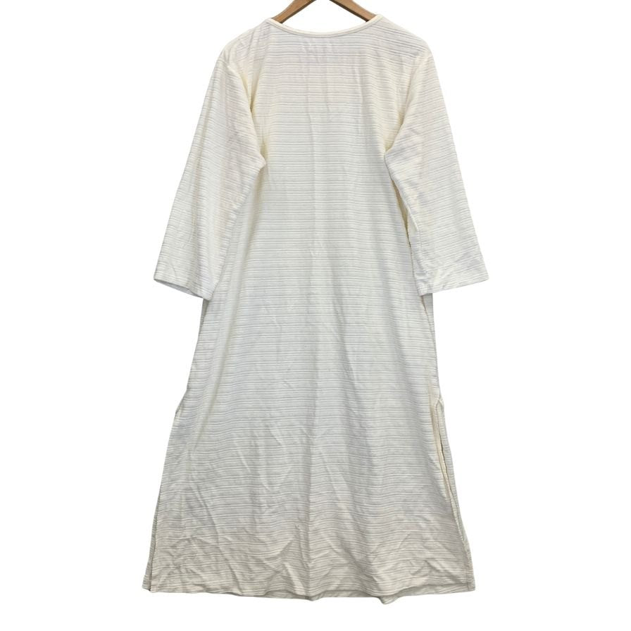 美品◆セリーヌ ワンピース ベロア ハーフ丈 ホワイト ゴールド金具 レディース サイズM CELINE 【AFB30】