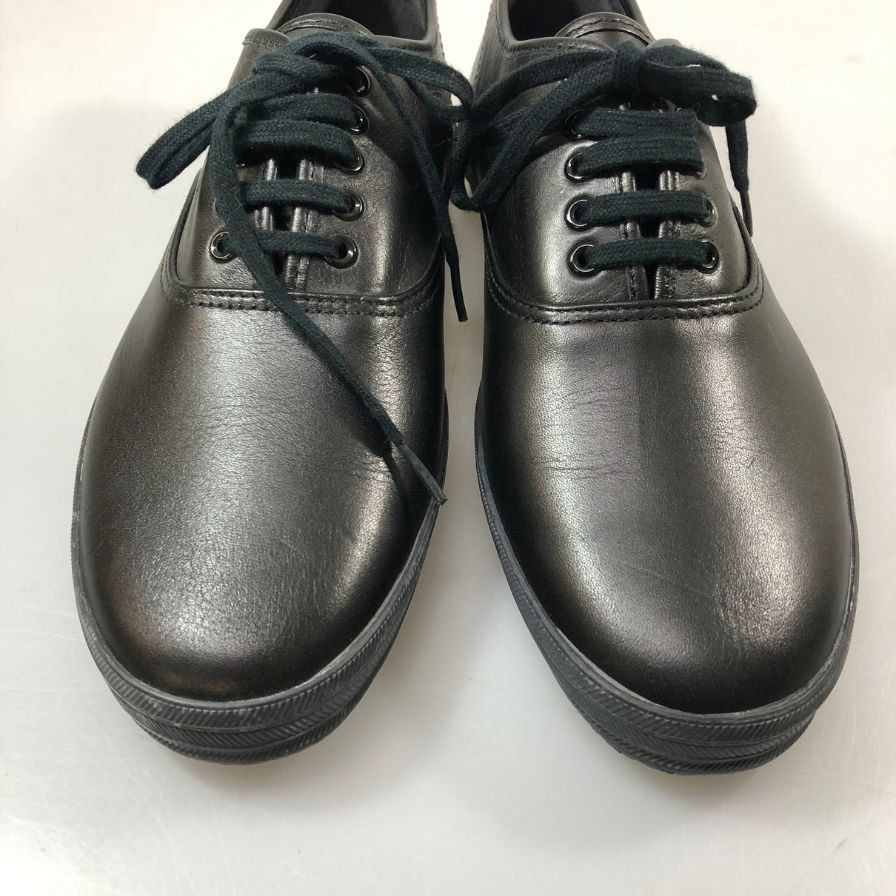 コムデギャルソン レザースニーカー プレーントゥ ブラック レディース サイズ23.0 COMME des GARCONS 約23.0cm【AFC44-2】
