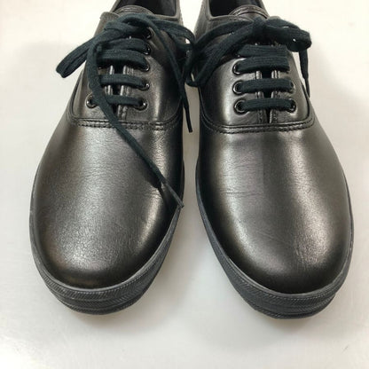 コムデギャルソン レザースニーカー プレーントゥ ブラック レディース サイズ23.0 COMME des GARCONS 約23.0cm【AFC44-2】